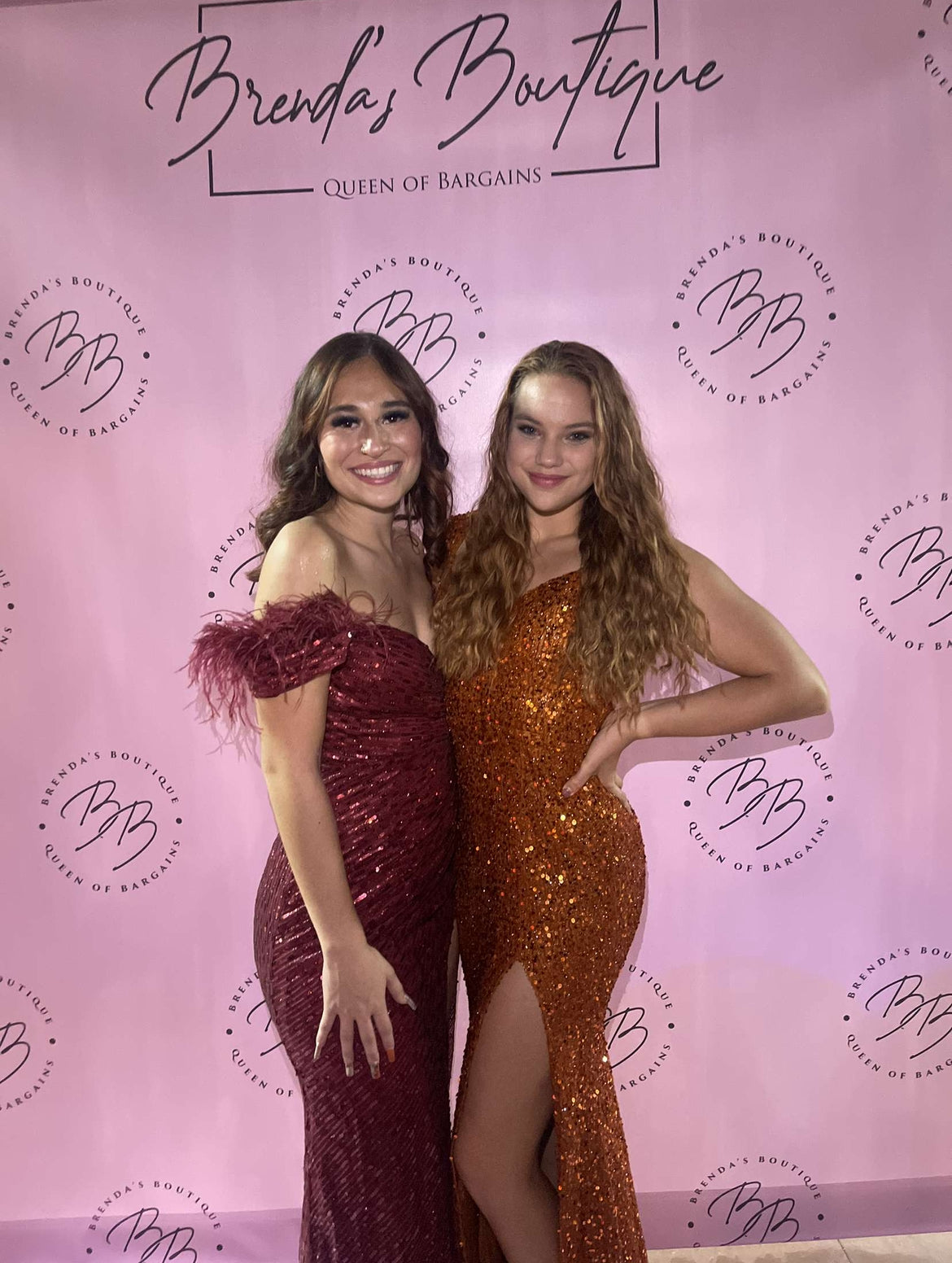 MF21442 Rust Sequin Gown