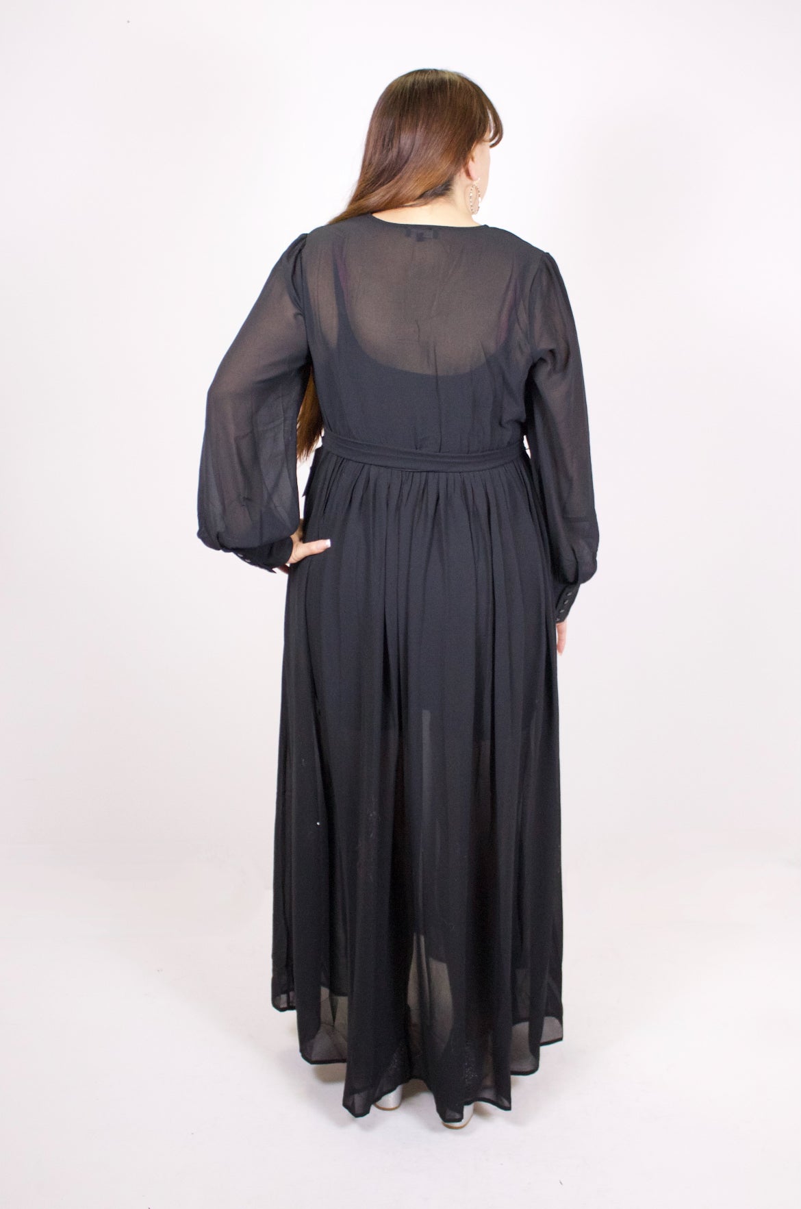 Plus Black Wrap Up Maxi Dress