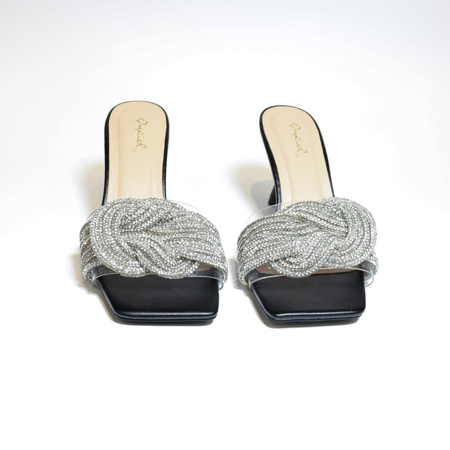 Qupid Jaylove-34 Clear/Black Heels
