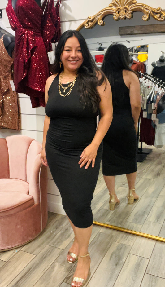 Black Mid Length Casual Dress