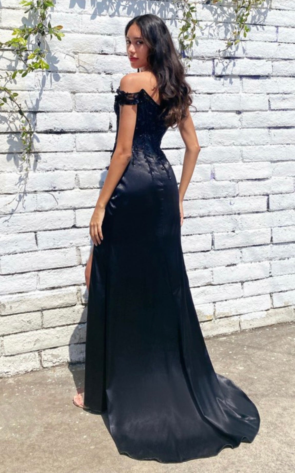 CD0186 Floral Off The Shoulder Gown