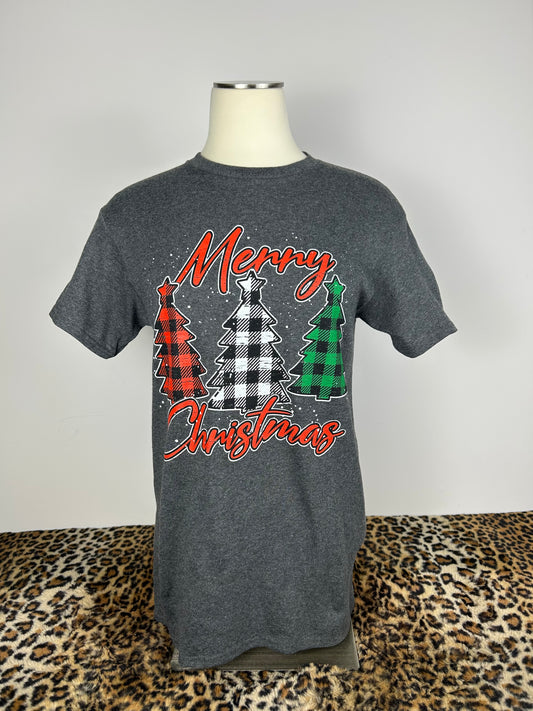 Merry Christmas Plaid Tree T-shirt