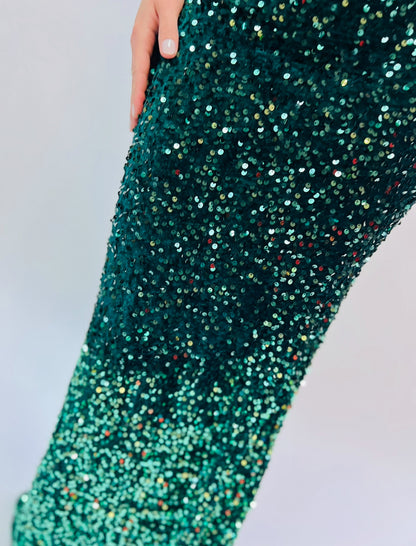 FSWD2390 Emerald Ombre Gown