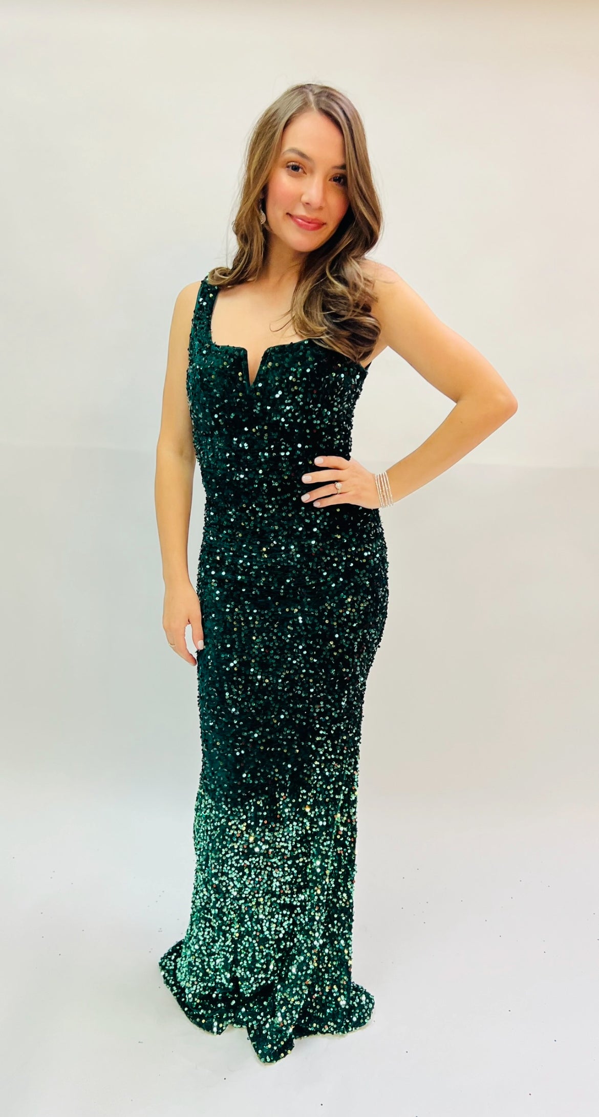 FSWD2390 Emerald Ombre Gown