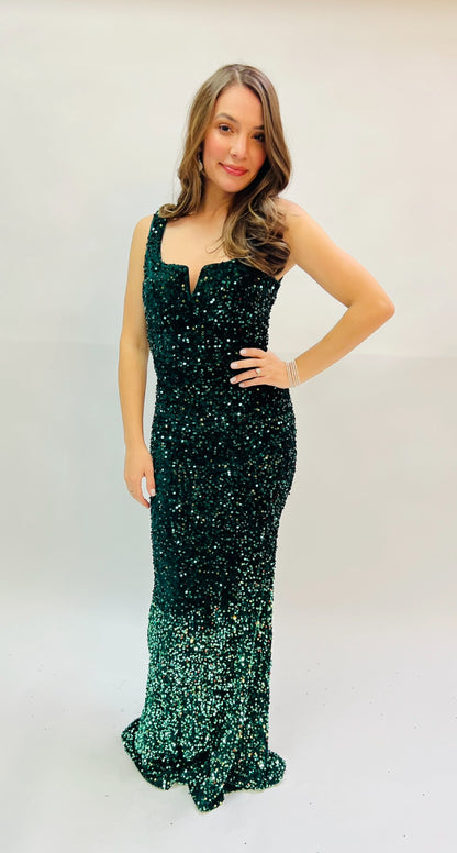 FSWD2390 Emerald Ombre Gown