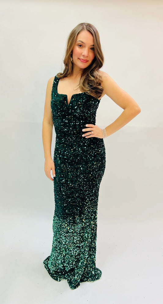 FSWD2390 Emerald Ombre Gown