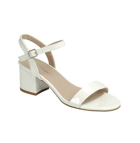White Short Block Heel Nataly-05