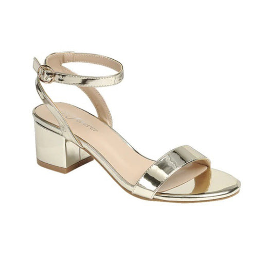 Gold Short Block Heel Nataly-05