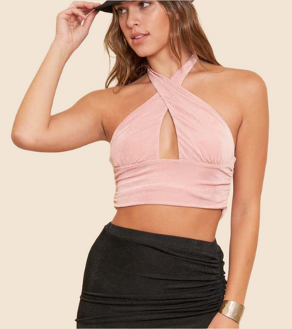 HEATHER TWIST SLINKY TOP