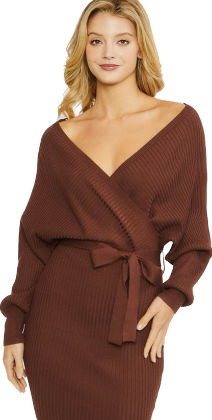 Sweater Wrap Dress