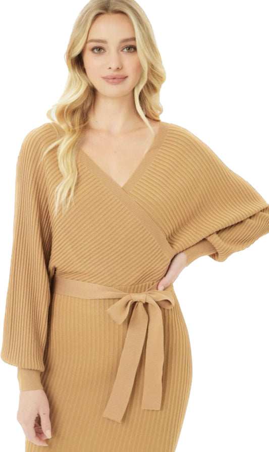 Sweater Wrap Dress