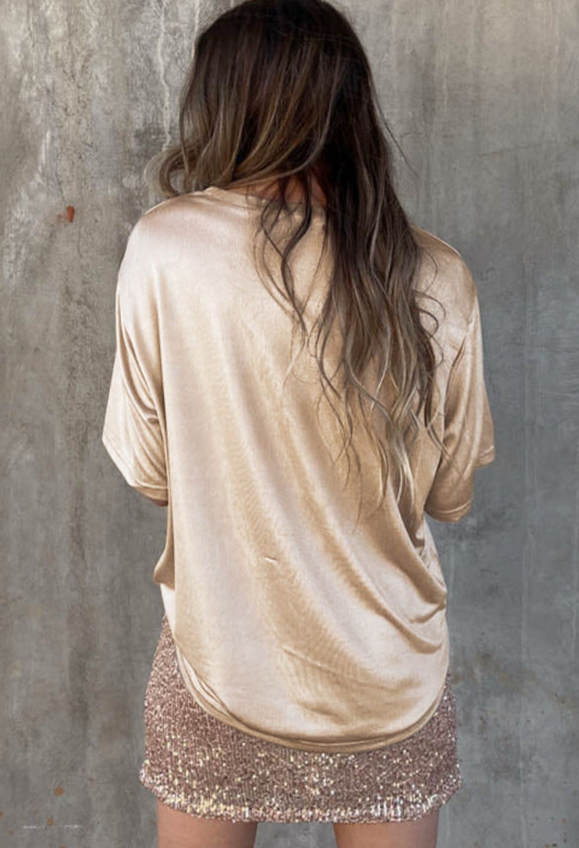 Apricot Chest Pocket Loose Fit Tee