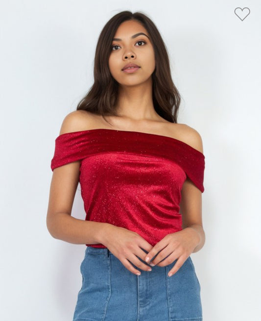 Cherry Velvet Top
