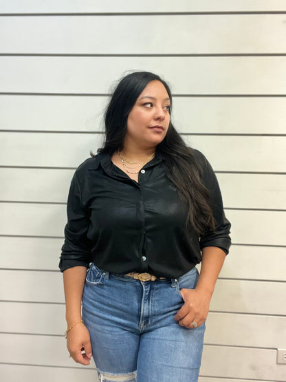 Black Button Blouse