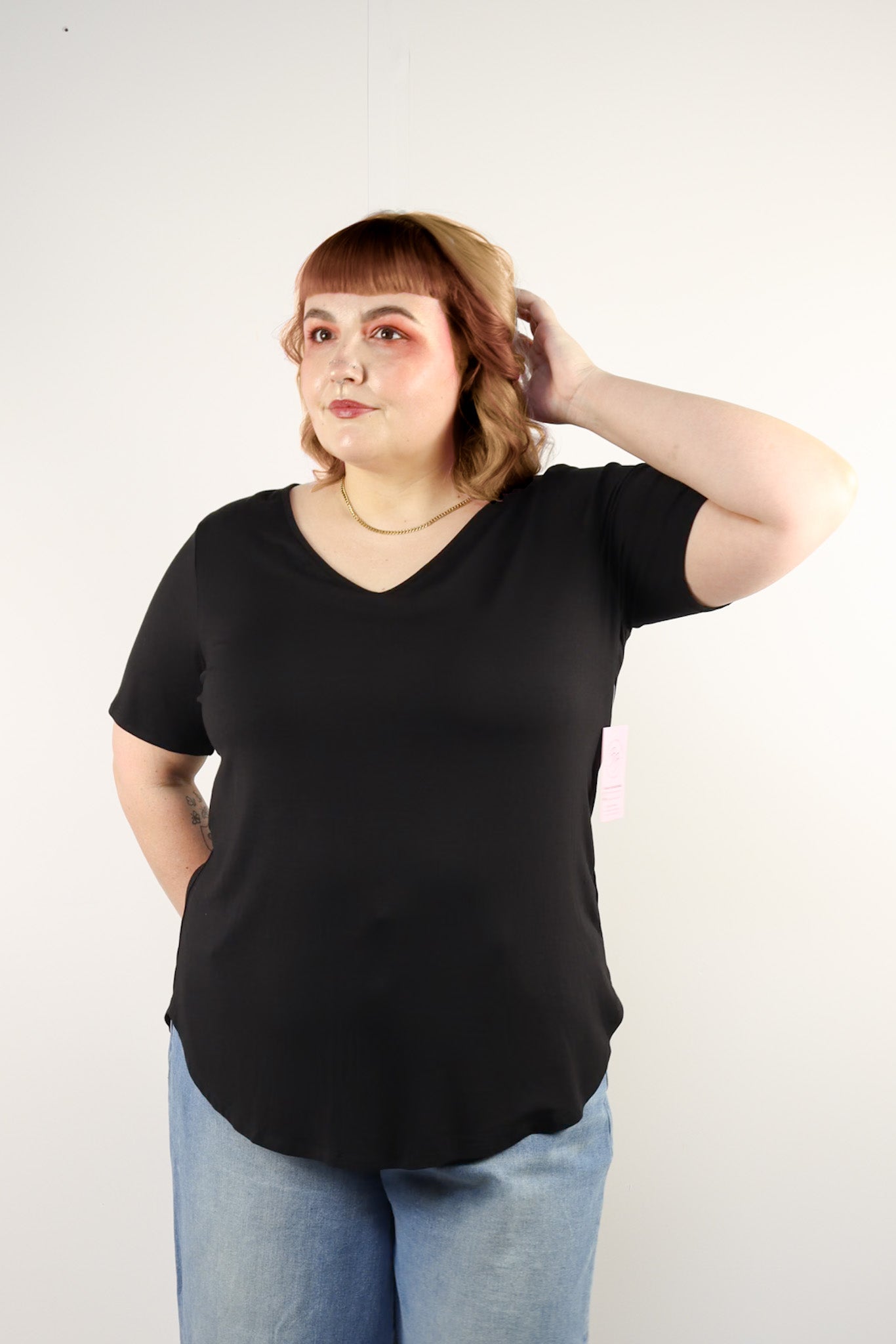 Plus Black Casual Tee