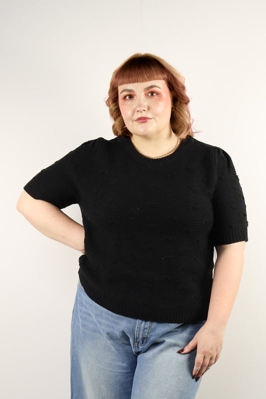 Plus Black Knit Shirt