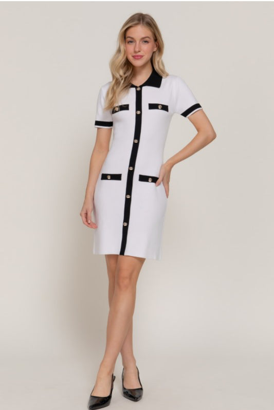 Short Sleeve Polo Mini Dress