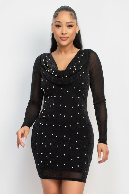 Pearl Mesh Bodycon Dress