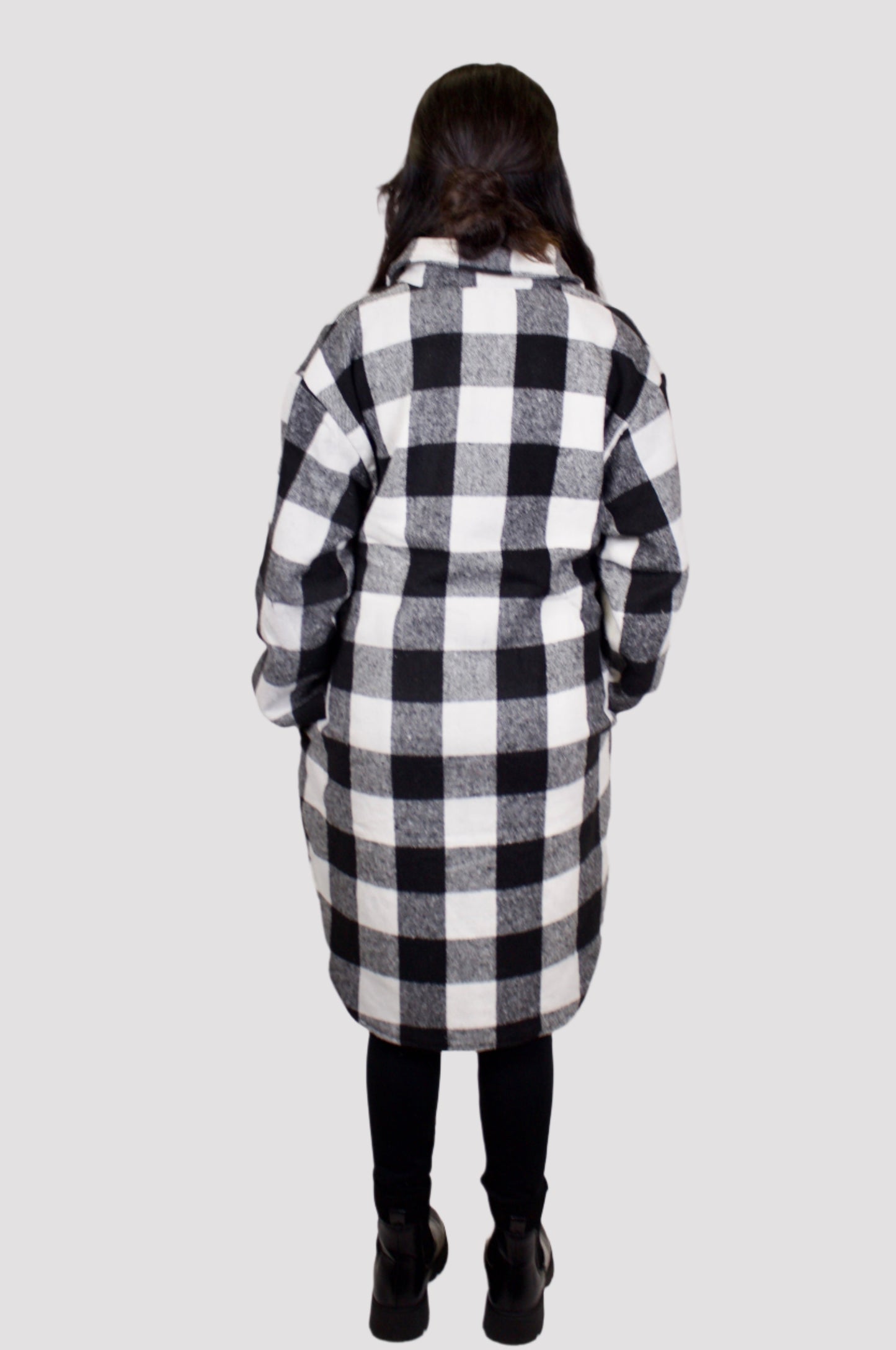 MARISOL PLAID LONG SHACKET