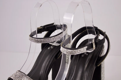 GLAM BABE BLACK/CLR RHINESTONE LIGHTING-60XX HEELS