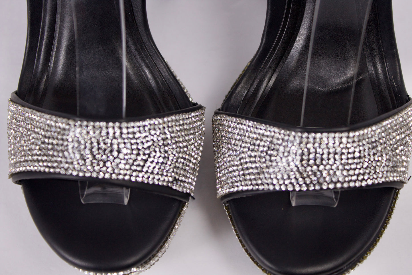 GLAM BABE BLACK/CLR RHINESTONE LIGHTING-60XX HEELS