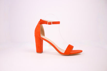 RED/ORANGE TALLA-1 SUEDE HEELS