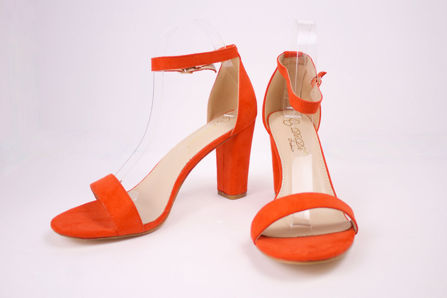 RED/ORANGE TALLA-1 SUEDE HEELS