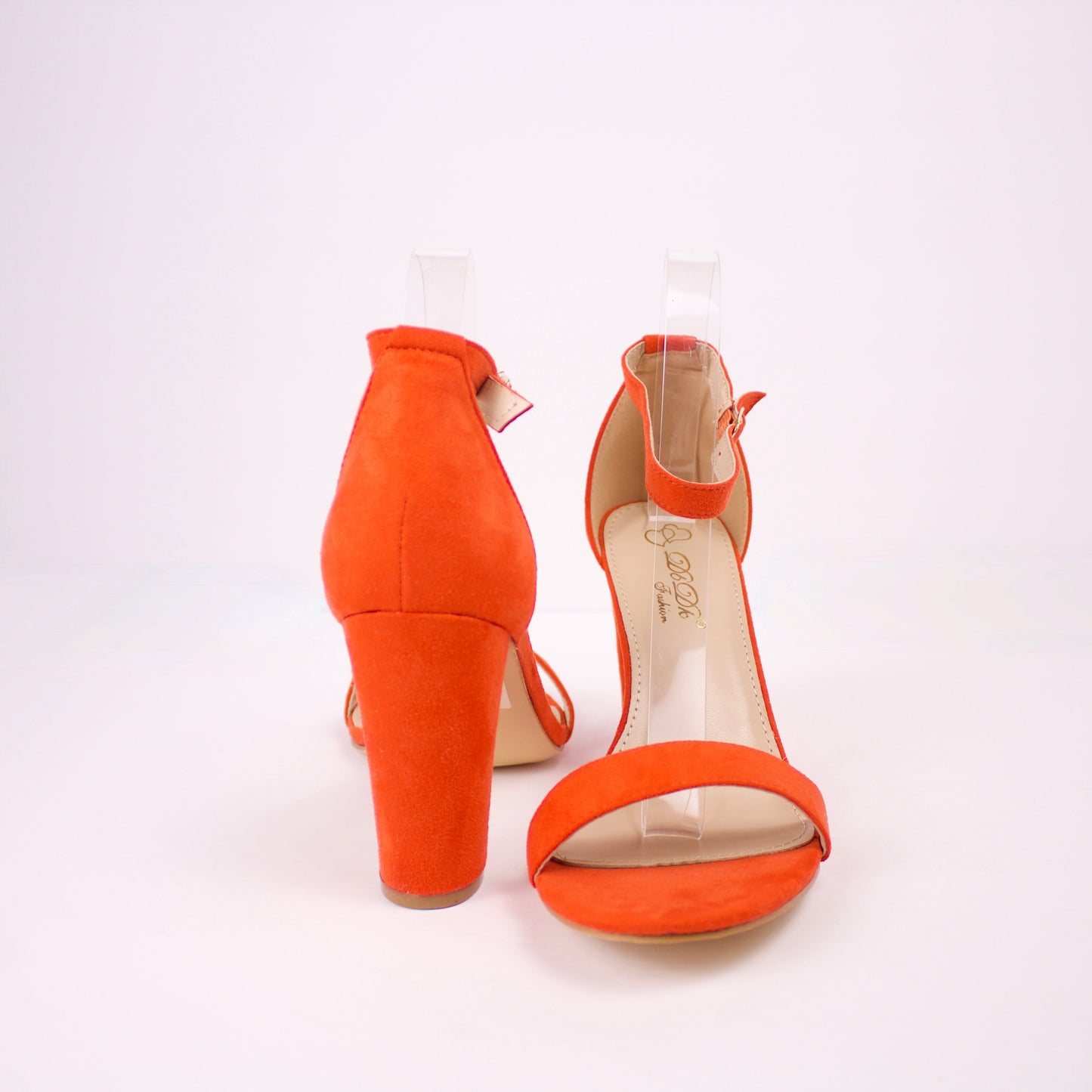 RED/ORANGE TALLA-1 SUEDE HEELS