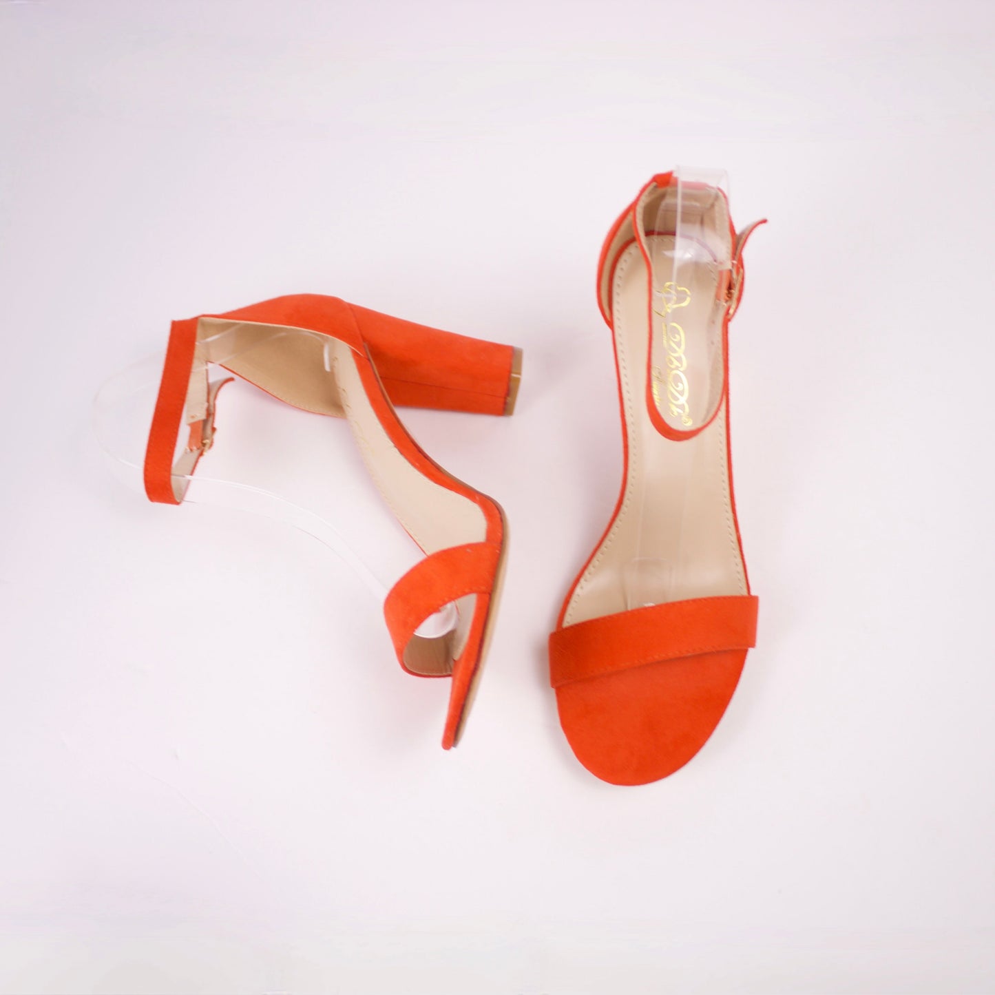 RED/ORANGE TALLA-1 SUEDE HEELS