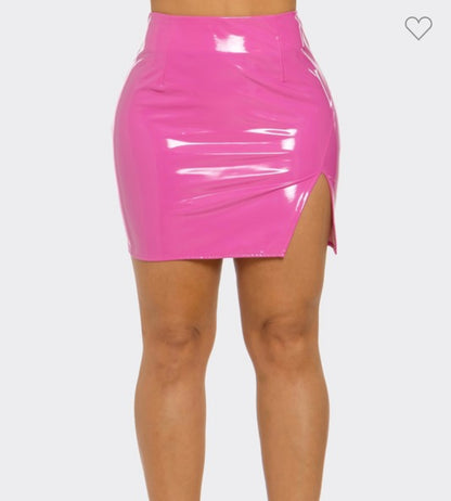 Hot Pink Latex Skirt