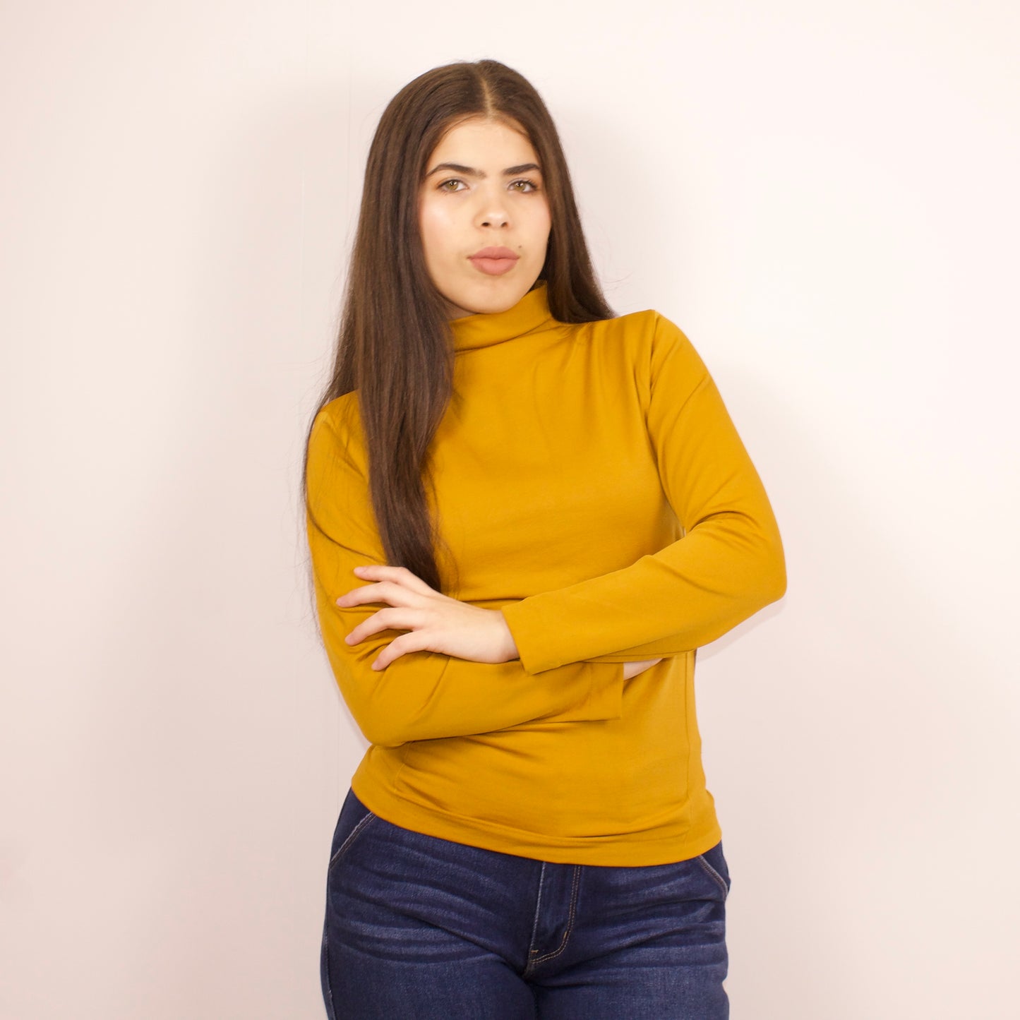 FLEECE MOCK NECK LONG SLEEVE TOP