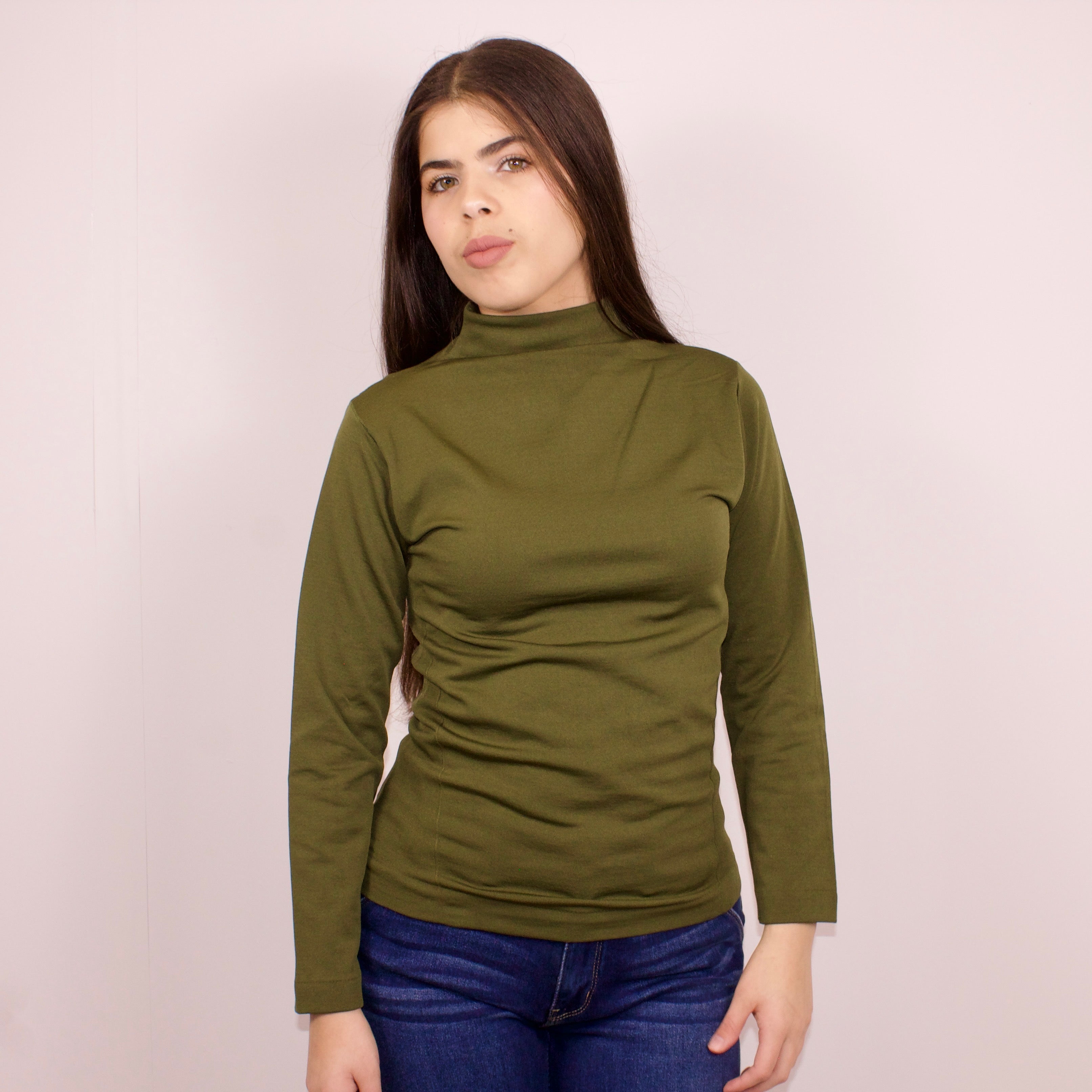 FLEECE MOCK NECK LONG SLEEVE TOP – Brendas Boutique 806