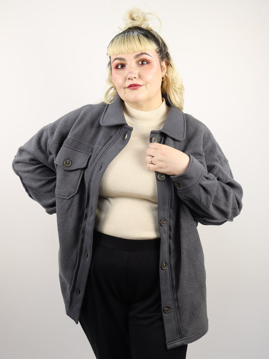 Charcoal Fleece Shacket