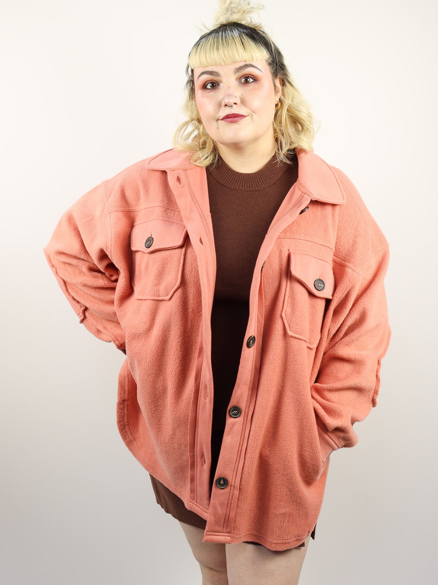 Pink Fleece Shacket