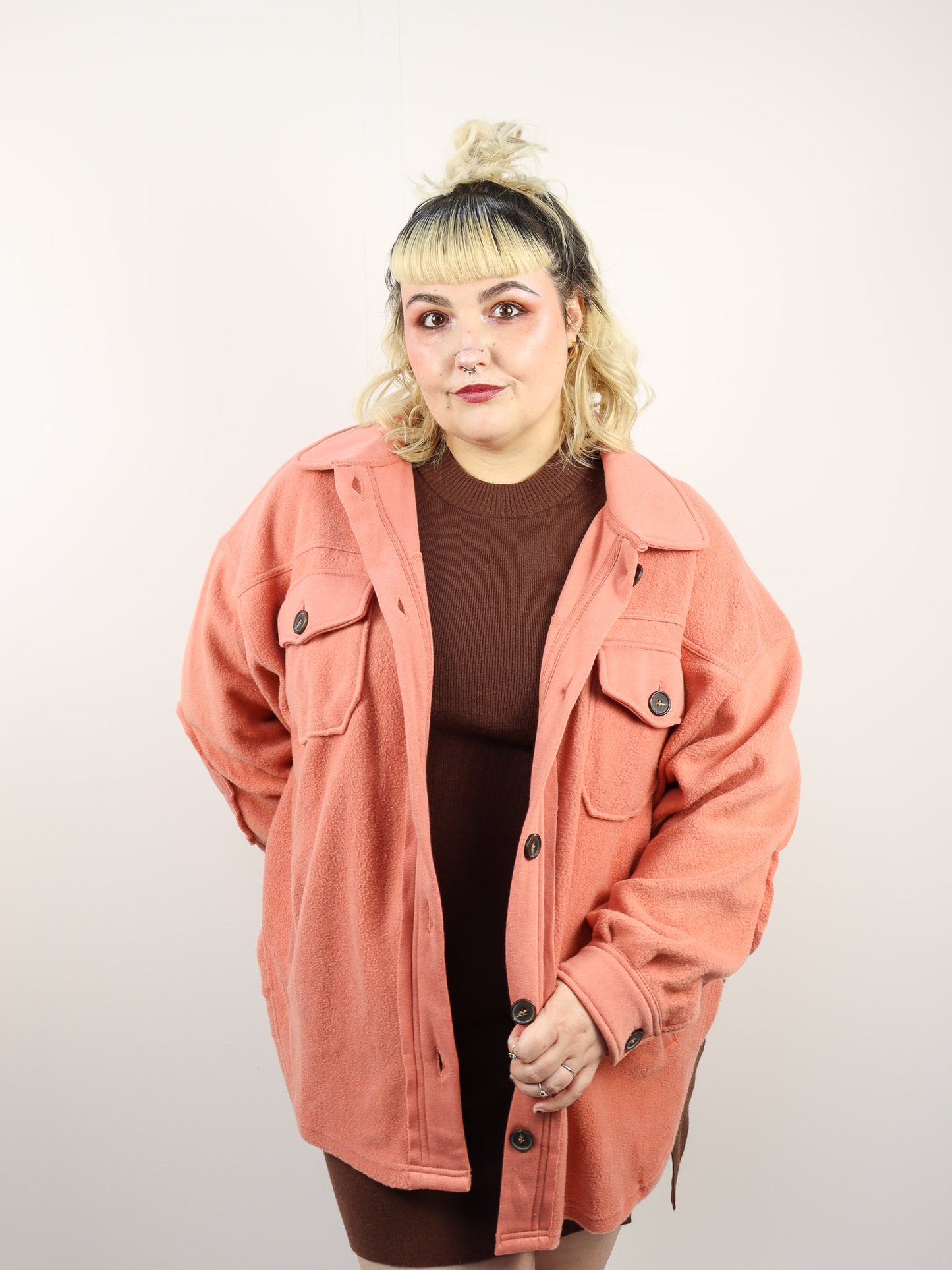Pink Fleece Shacket
