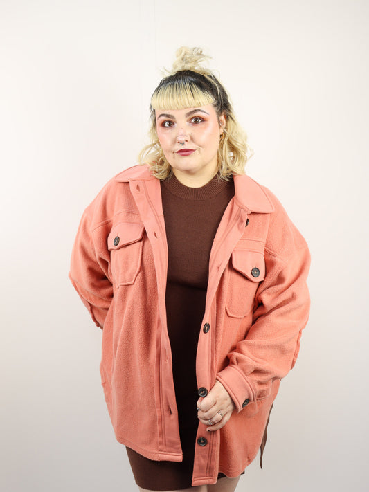 Pink Fleece Shacket