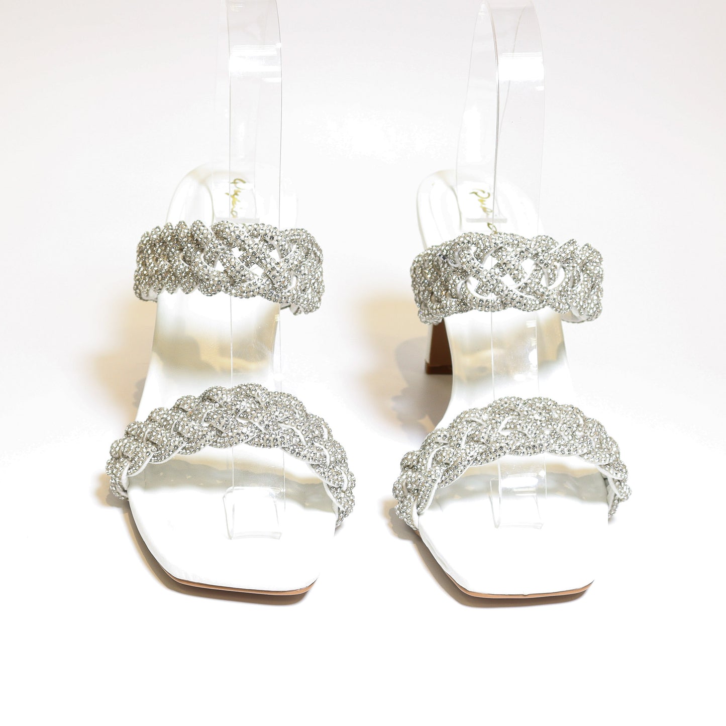 Qupid Kaylee-109 White/Clr Heels