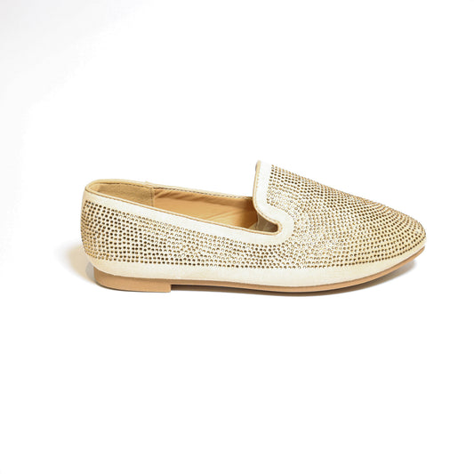 Nellie Rhinestone Nude Flats