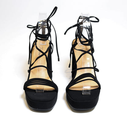 Black Upside-22 Wrap Heels