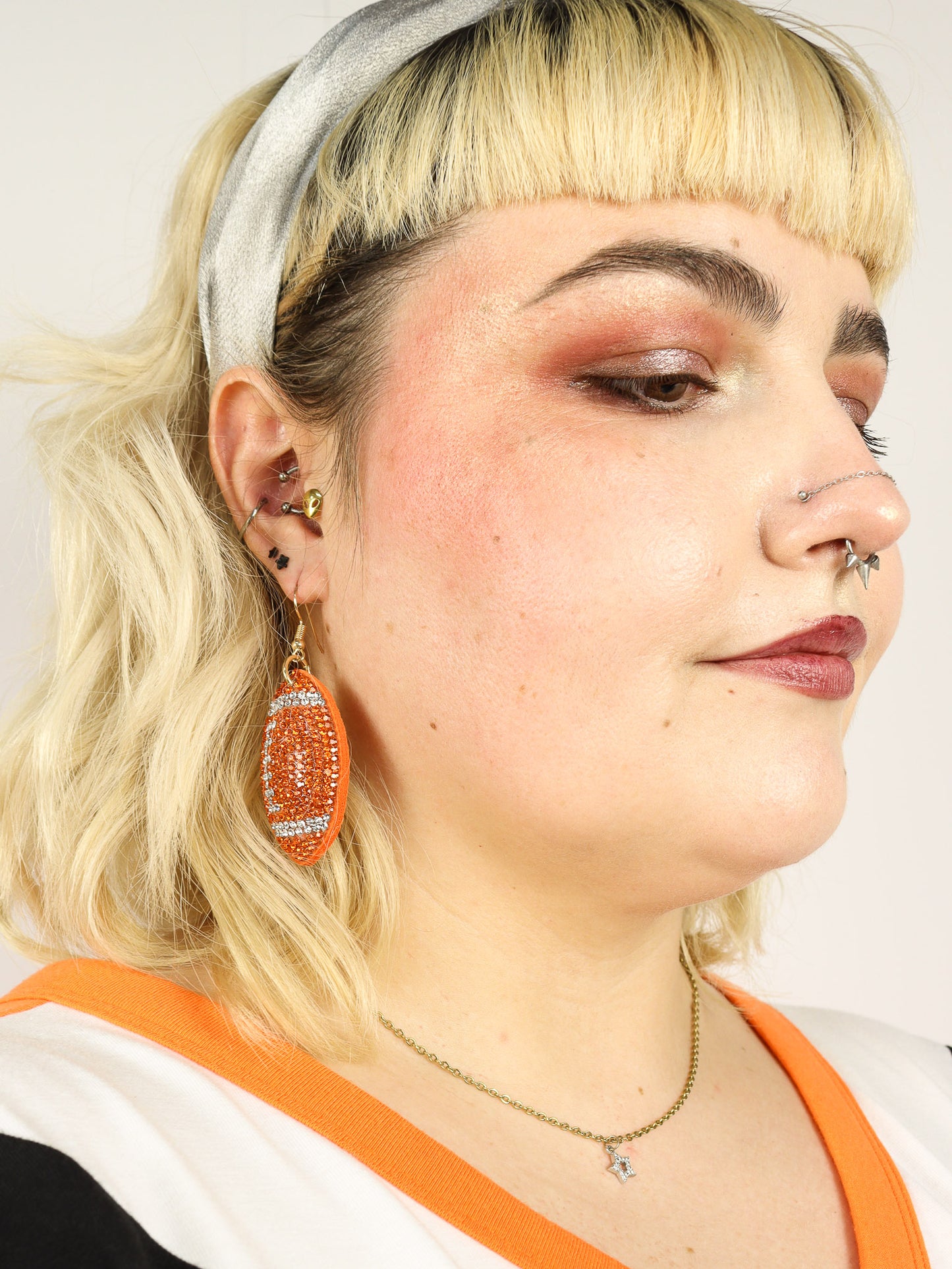 Rhinestone Football Earrings