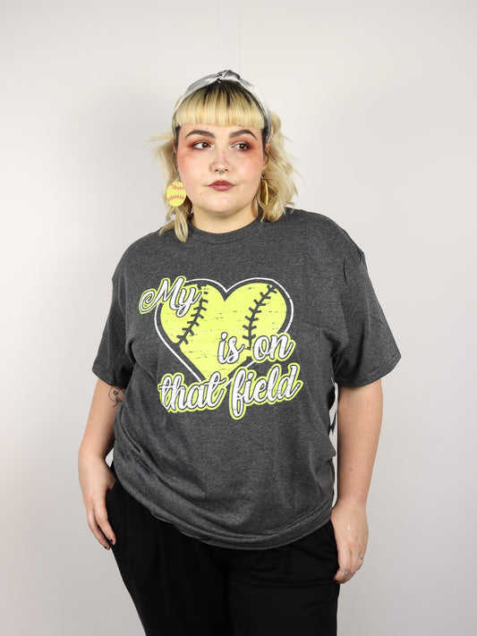 My Heart is on that Field Softball Tee
