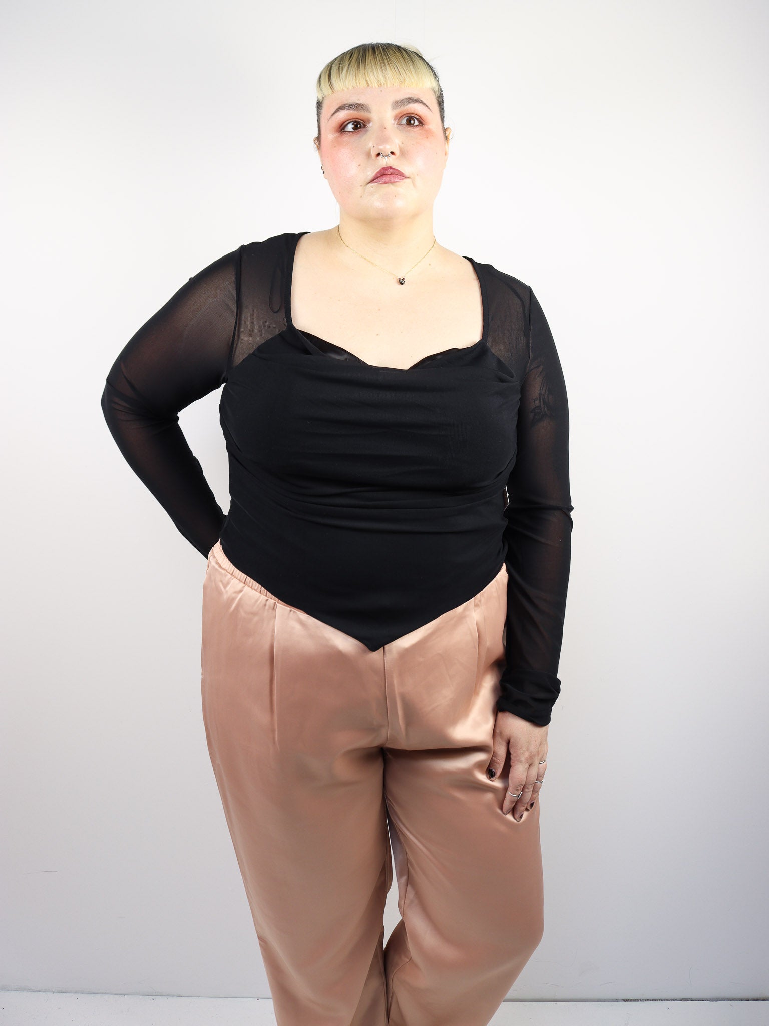 Sheer Cropped Long Sleeve Top – Brendas Boutique 806