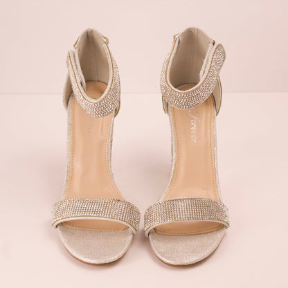 STACY ANKLE HEEL QUALITY-83 SILVER