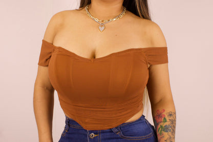 CORSET MESH CROP TOP