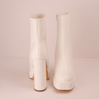 SARIYA-1 WHITE PLATFORM BOOTS