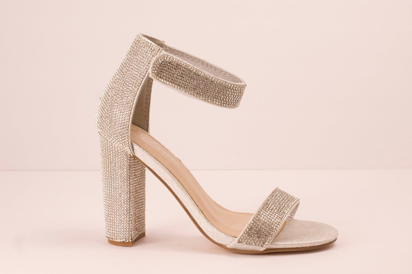 STACY ANKLE HEEL QUALITY-83 SILVER