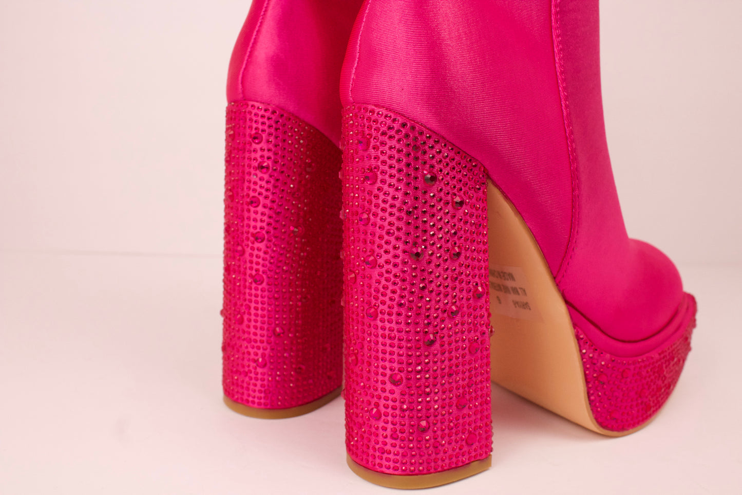 SARIYA-5 FUCHSIA SATIN PLATFORM BOOTS